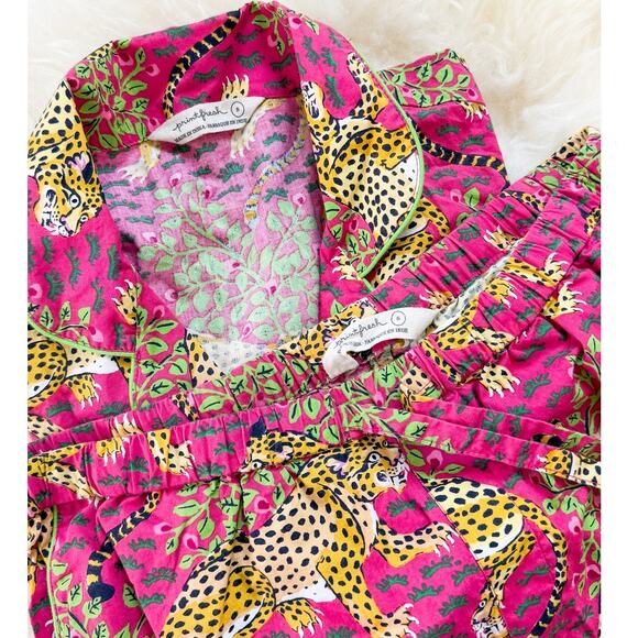 *SOLD* Pink Bagheera Long Sleeve & Pants Organic Cotton Pajama Set small - Picture 3 of 9